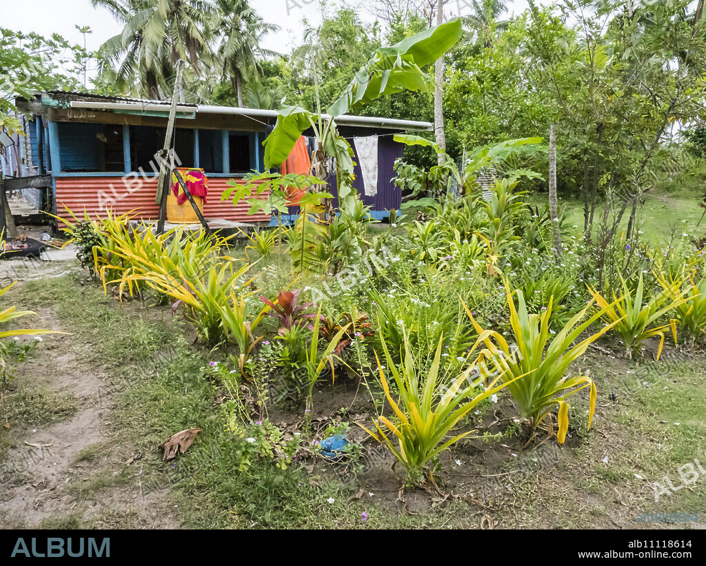 Village home on the small island of Dravuni, Kadavu Group, Republic of Fiji, South Pacific Islands, Pacific.