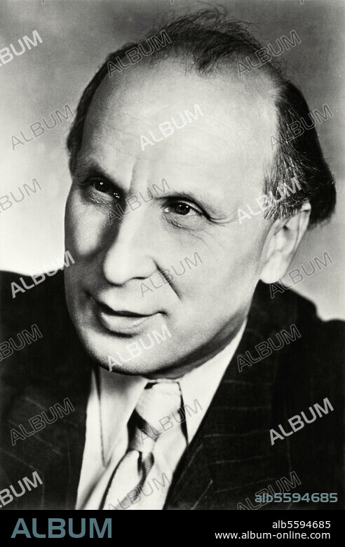 Herrmann, Hugo Komponist Ravensburg 19.4.1896 - Stuttgart. 7.9.1967. Porträtaufnahme, 1958.