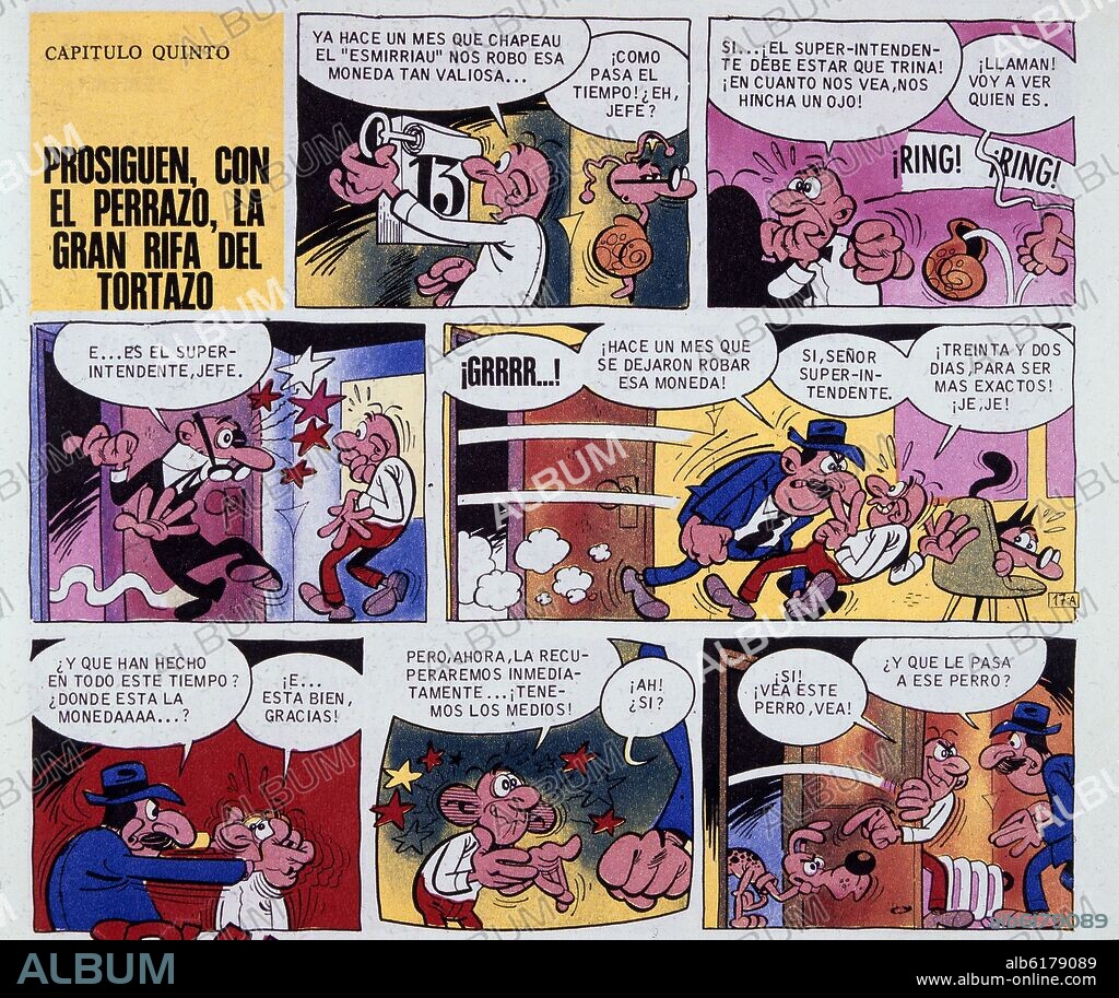 FRANCISCO IBAÑEZ TALAVERA (1936-). VIÑETAS DE UN COMIC DE MORTADELO Y FILEMON.