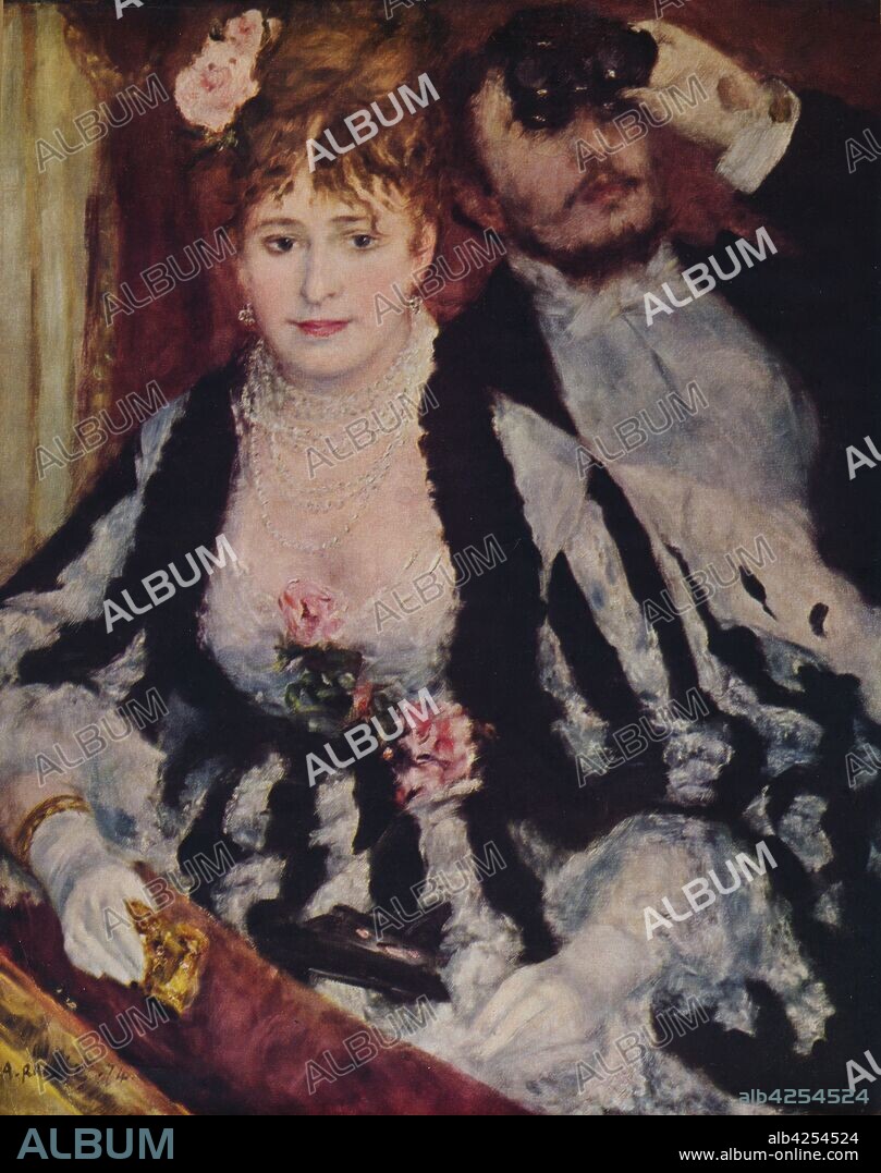 PIERRE AUGUSTE RENOIR. 'La Loge', 1874, (1935). 'La Loge (Theatre Box)', 1874. Painting in the Courtauld Institute of Art, London. From "Modern Masterpieces", Part 3. [George Newnes Ltd, London, 1935].