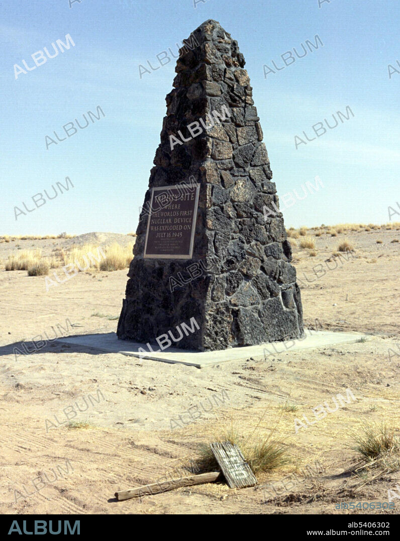 The Trinity Test Site monument is a black lava rock obelisk. A plaque on the obelisk reads: Trinity Site Where The World's First Nuclear Device Was Exploded On July 16, 1945. Erected 1965 White Sands Missile Range J Frederick Thorlin Major General U.S. Army Commanding. Trinity was the code name of the first detonation of a nuclear device. This test was conducted by the United States Army on July 16, 1945, in the Jornada del Muerto desert about 35 miles southeast of Socorro, New Mexico, at the new White Sands Proving Ground, which incorporated the Alamogordo Bombing and Gunnery Range. The date of the test is usually considered to be the beginning of the Atomic Age. Trinity was a test of an implosion-design plutonium device. The weapon's informal nickname was The Gadget. Using the same conceptual design, the Fat Man device was detonated over Nagasaki, Japan, on August 9, 1945. The Trinity detonation produced the explosive power of about 20 kilotons of TNT.