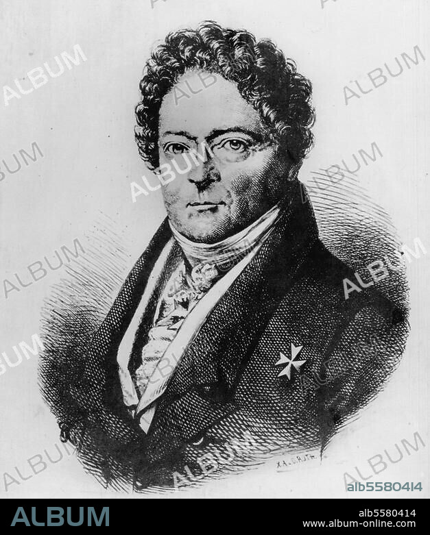 ANONYM. Bismarck, Karl Wilhelm Ferdinand von. (Vater von Otto von Bismarck). 13.11.1771 Schönhausen - 22.11.1845 ebenda. Porträt. Holzstich, um 1880, nach Bildnis um. 1820.