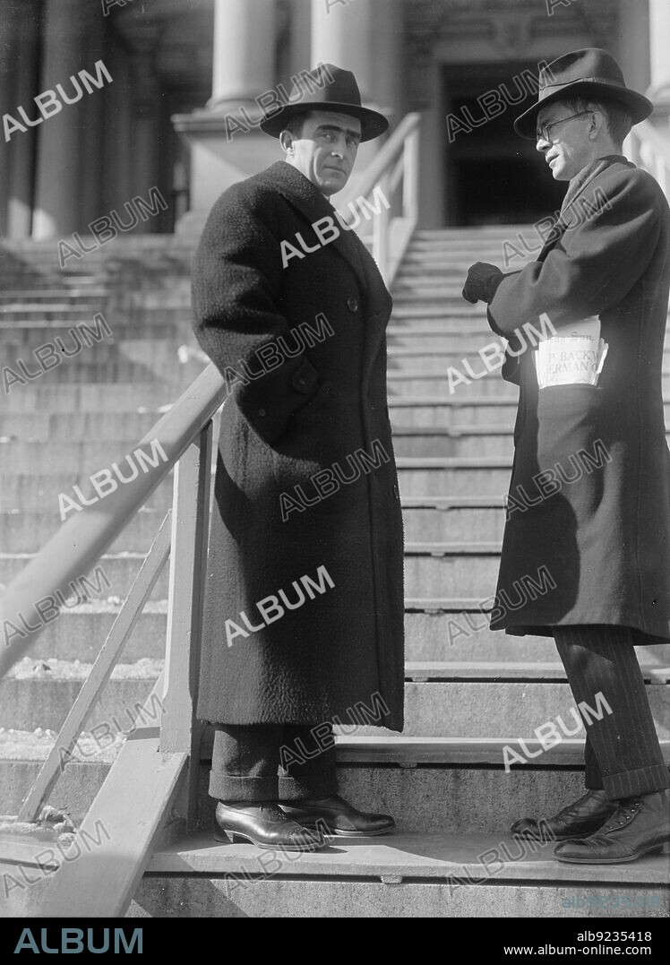 HARRIS & EWING. Dr. Cary T. Grayson, U.S.Navy, Left, with Press Correspondent, 1916. Surgeon, personal aide to President Woodrow Wilson, chairman of the American Red Cross.