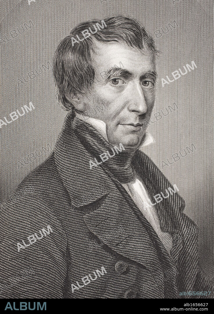 William Henry Harrison 1773 -1841. 9th President of the United States of America. From the book Gallery of Historical Portraits published c.1880.