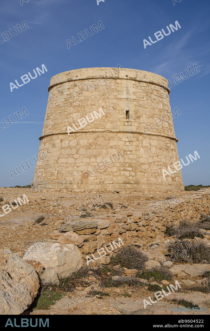 Torre de La Gavina,, Can Marroig public estate, Formentera, Pitiusas Islands, Balearic Community, Spain.
