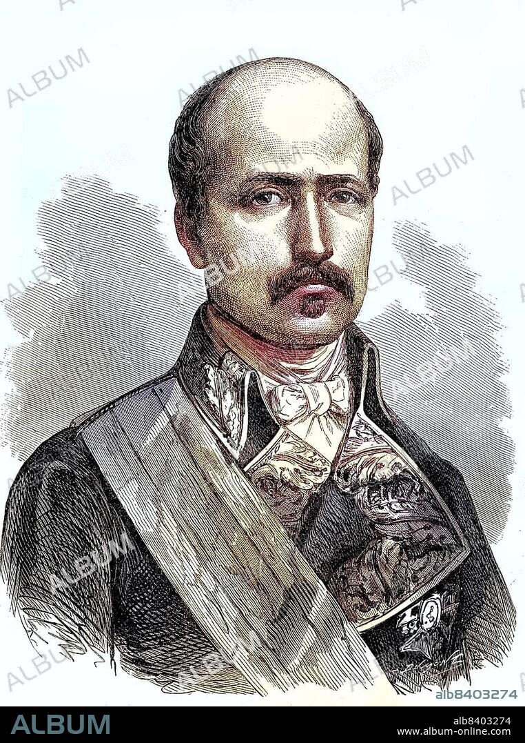 Francisco Serrano y Domínguez (18 September 1810 - 26 November 1885 in Madrid) was a Spanish general and politician and Duke de la Torre from 1861. He was regent of Spain in 1869-70 and dictatorial president of the First Republic in 1874 after a coup d'état. Historical, digitally restored reproduction of a 19th century original.