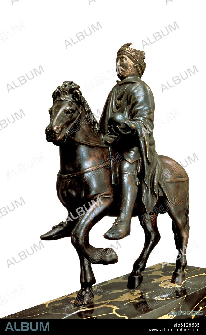 ESTATUA ECUESTRE DE CARLOMAGNO - PROCEDENTE DEL TESORO DE LA CATEDRAL - S IX-X.