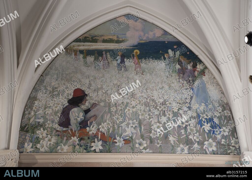 SANTIAGO RUSIÑOL. Alegoría de la poesia. Óleo.