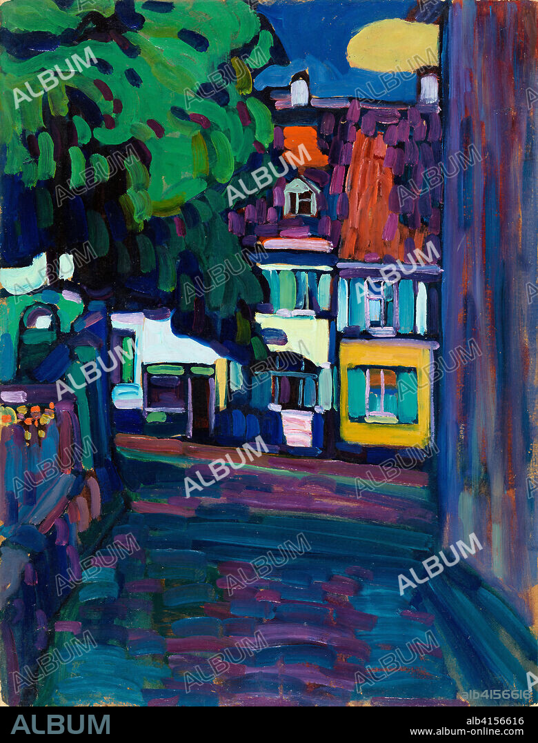 Wassily Kandinsky (Moscow, 1866-Neuilly-sur-Seine, 1944). Murnau: Houses in the Obermarkt (1908). Oil on cardboard. 64.5 x 50.2 cm.