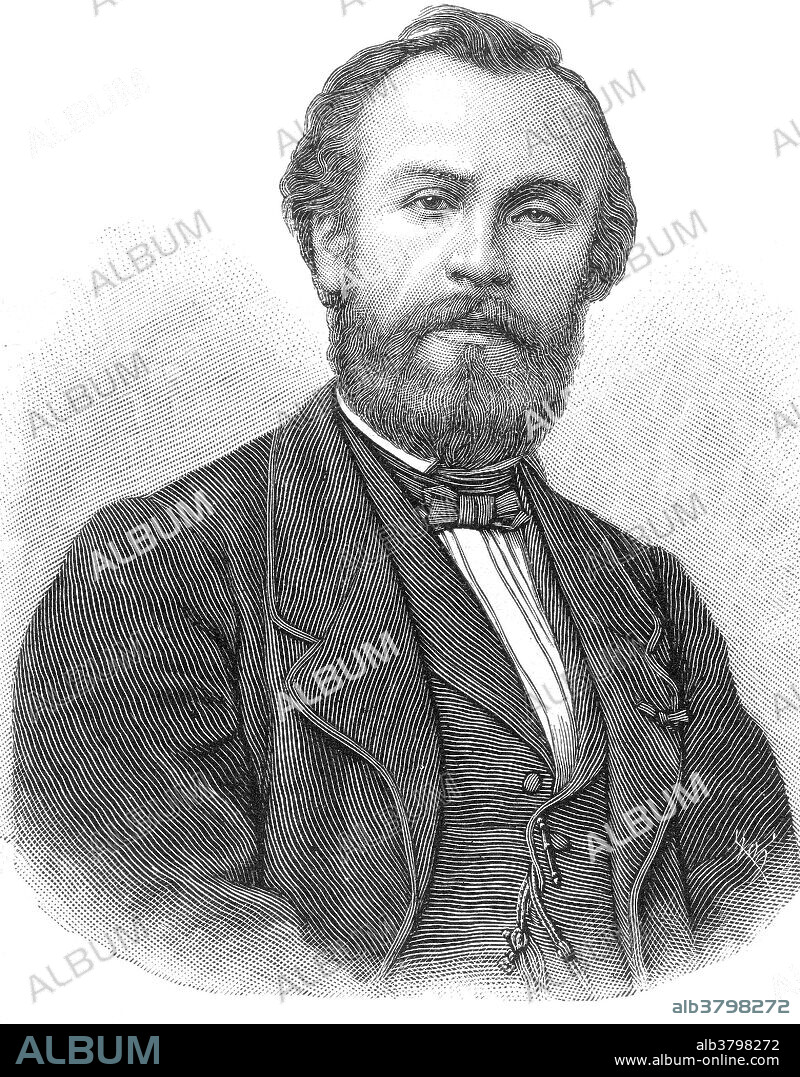 Henri Giffard (February 8, 1825 - April 14, 1882) was a French engineer. He invented the injector and the Giffard dirigible, an airship powered with a steam engine, and weighing over 400 pounds. It was the world's first passenger airship (then known as a dirigible). Both practical and steerable, the hydrogen-filled airship was equipped with a 3 hp steam engine that drove a propeller. The exhaust steam was mixed in with the combustion gases and it was hoped by these means to stop sparks rising up to the gas bag. He also installed a vertical rudder. On September 24, 1852 he made the first powered and controlled flight traveling over 16 miles from Paris to Trappes. He was able to make turns and circles, proving that a powered airship could be steered and controlled. He was granted a patent for the injector in1858. In response to his declining eyesight, he committed suicide in 1882, at the age of 57, leaving his estate to the nation for humanitarian and scientific purposes. His is one of the 72 names of scientists inscribed on the Eiffel Tower.