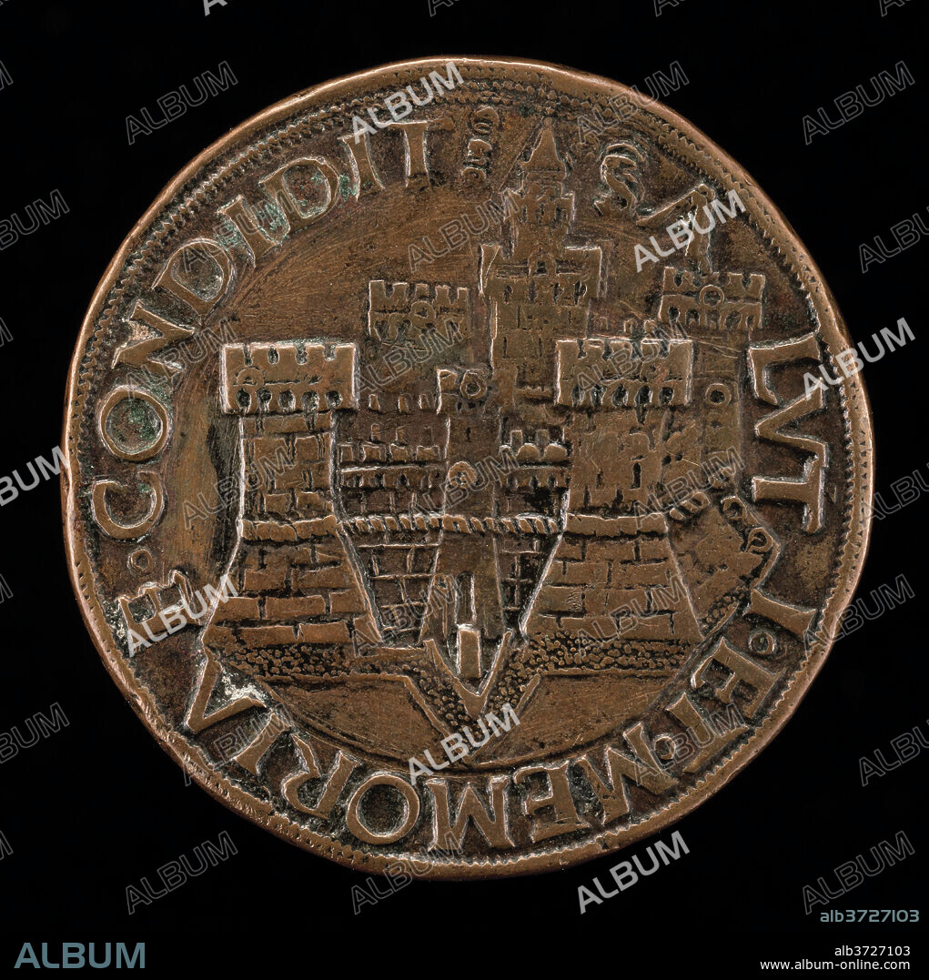 GIANFRANCESCO ENZOLA. The Castle of Pesaro [reverse]. Dated: probably 1456/1466. Medium: bronze//Struck.
