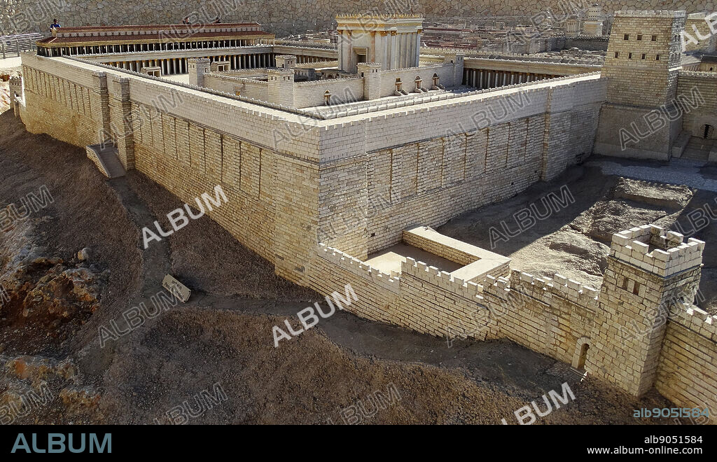 In the Model of Jerusalem at the Israel Museum. The model is a 1:50 scale-model of the City of Jerusalem in the Late Second Temple Period. The model was designed by Israeli historian and geographer Michael Avi Yonah based on the writings of Flavius Josephus and other historical sources. The model includes a replica of the Herodian Temple.