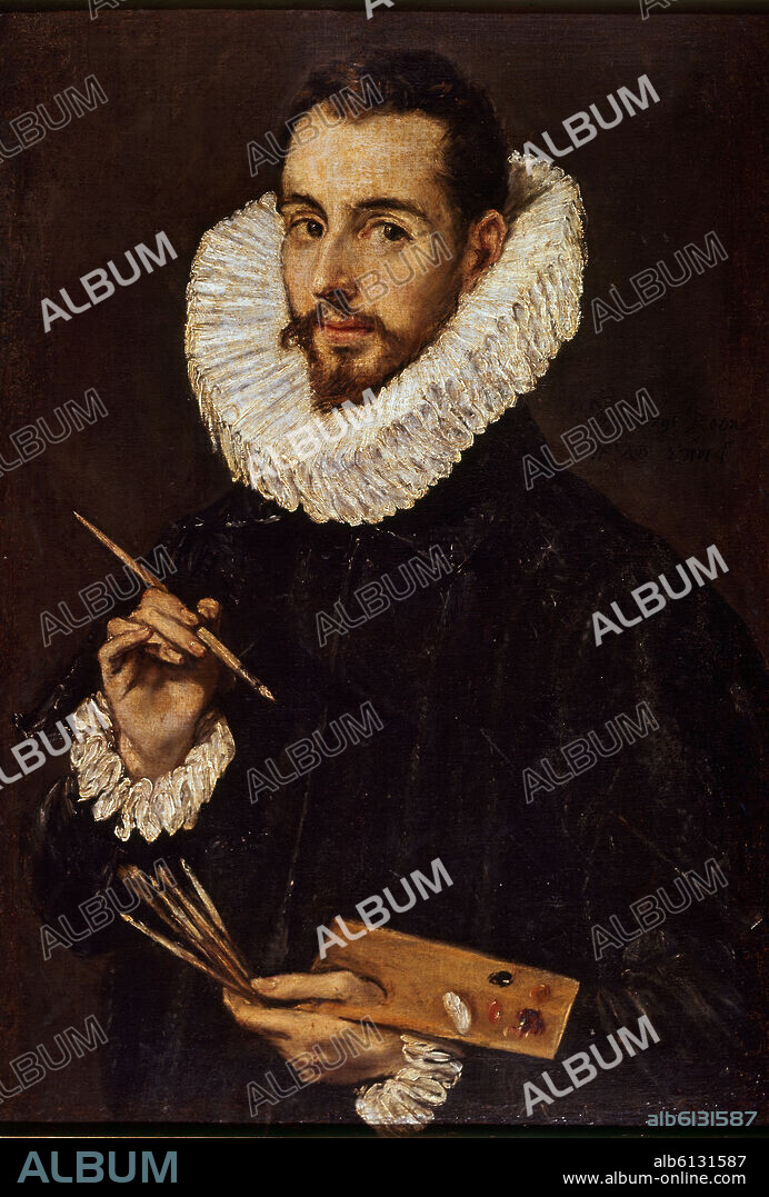 EL GRECO. RETRATO DE JORGE MANUEL THEOTOCOPULOS - HACIA 1603 - OLEO/LIENZO - MANIERISMO ESPAÑOL - 74x51,5 cm.