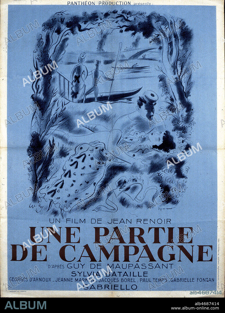 'Une partie de campagne' Affiche du film realise en 1936 par Jean RENOIR d'apres Guy de Maupassant. Credit : Collection PERRON/Kharbine Tapabor.