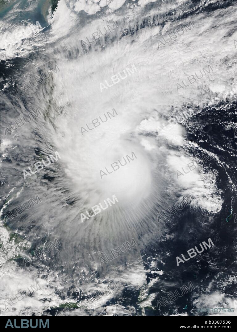 Category 1 Typhoon, Severe Tropical Storm Mekkhala making landfall over the Philippines on January 17, 2015.