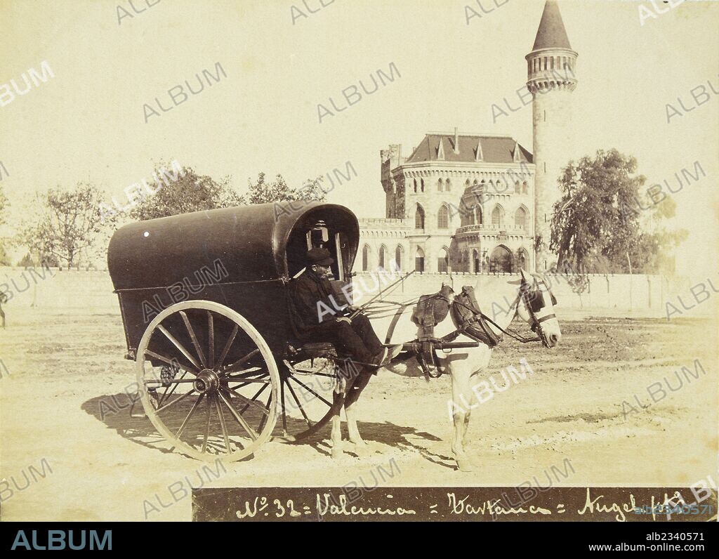 JOAQUíN MARíA ARNAU MIRAMóN. Valencia Una tartana ante el Palacio Ripalda.