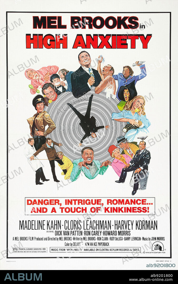 Plakat zu HIGH ANXIETY, 1977, unter der Regie von MEL BROOKS. Copyright 20TH CENTURY FOX.