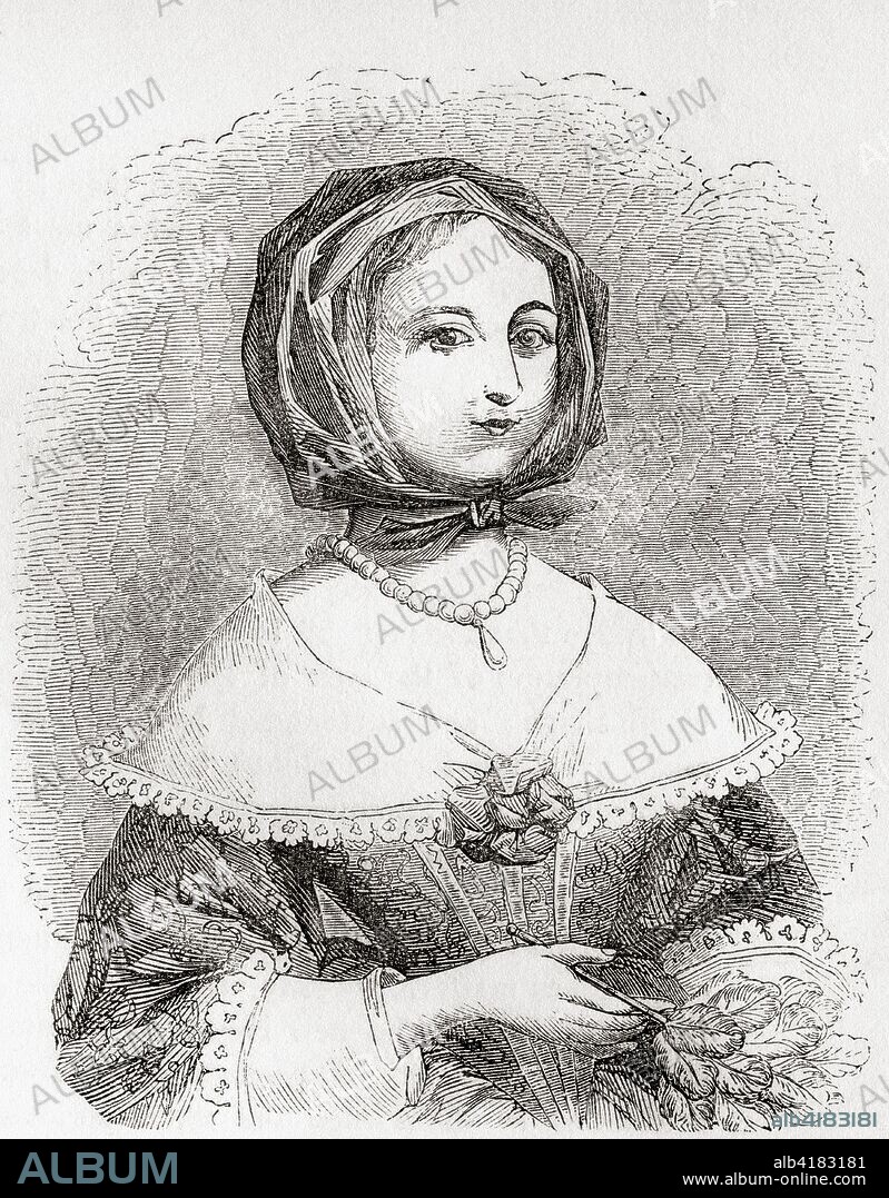 Dorothy Maijor or Dorothea Cromwell, c.1620 - 1675.  Wife of the second Lord Protector, Richard Cromwell.   From Old England: A Pictorial Museum, published 1847.