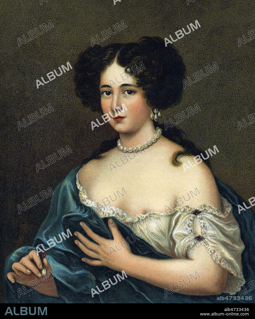 Marie MANCINI (1639-1715). Chromo vers 1900 d'apres une peinture vers 1660 par Pierre MIGNARD (1612-1695). Credit : Collection Jonas/KHARBINE-TAPABOR.