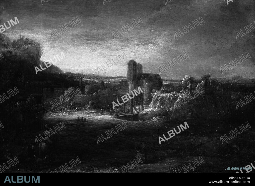REMBRANDT HARMENSZOON VAN RIJN. PAISAJE - SIGLO XVII - BARROCO HOLANDES.