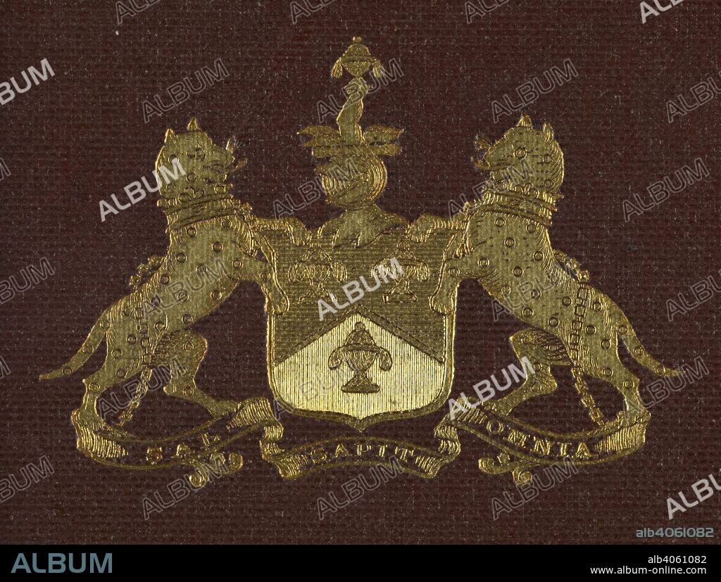 ANON et ENGLAND) WORSHIPFUL COMPANY OF SALTERS (LONDON. Crest and Motto of the Worshipful Company of Salters. Bye-laws, standing orders, and regulations relating to the offices, business, &c., of the Salters' Company. As sanctioned by the court in 1867. London : Waterlow & Sons, 1867. Motto of the Worshipful Company of Salters: 'Sal Sapit Omnia'. Source: 1609/3095. Back cover.