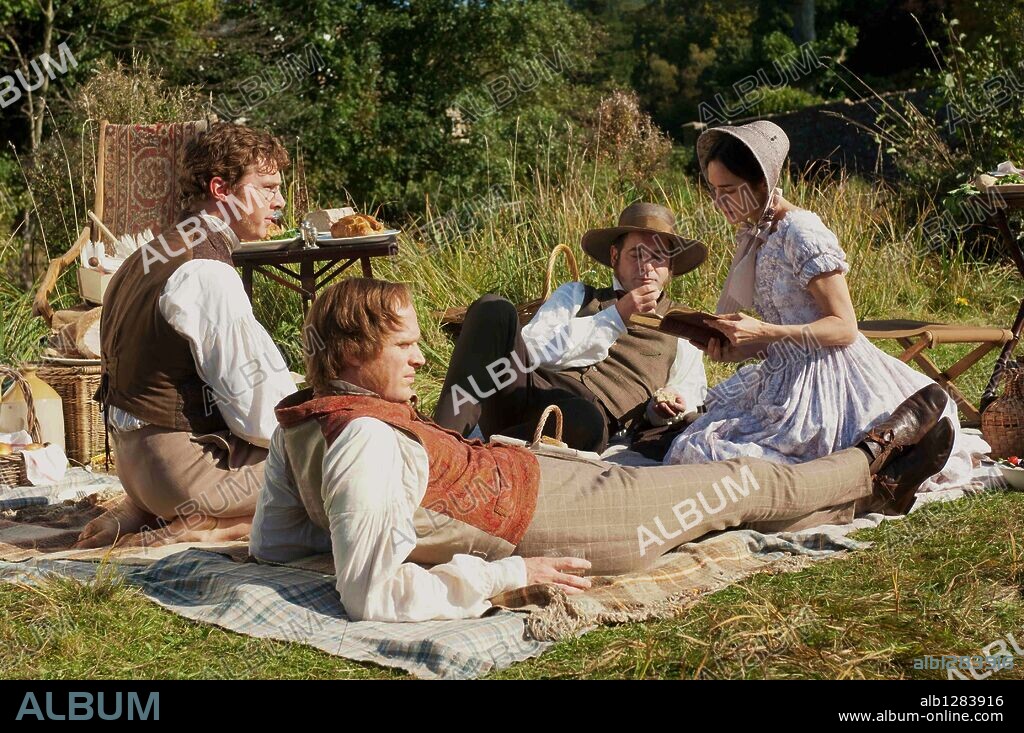 BENEDICT CUMBERBATCH, JENNIFER CONNELLY, JEREMY NORTHAM und PAUL BETTANY in CRÉATION, 2009, unter der Regie von JON AMIEL. Copyright BBC FILMS.