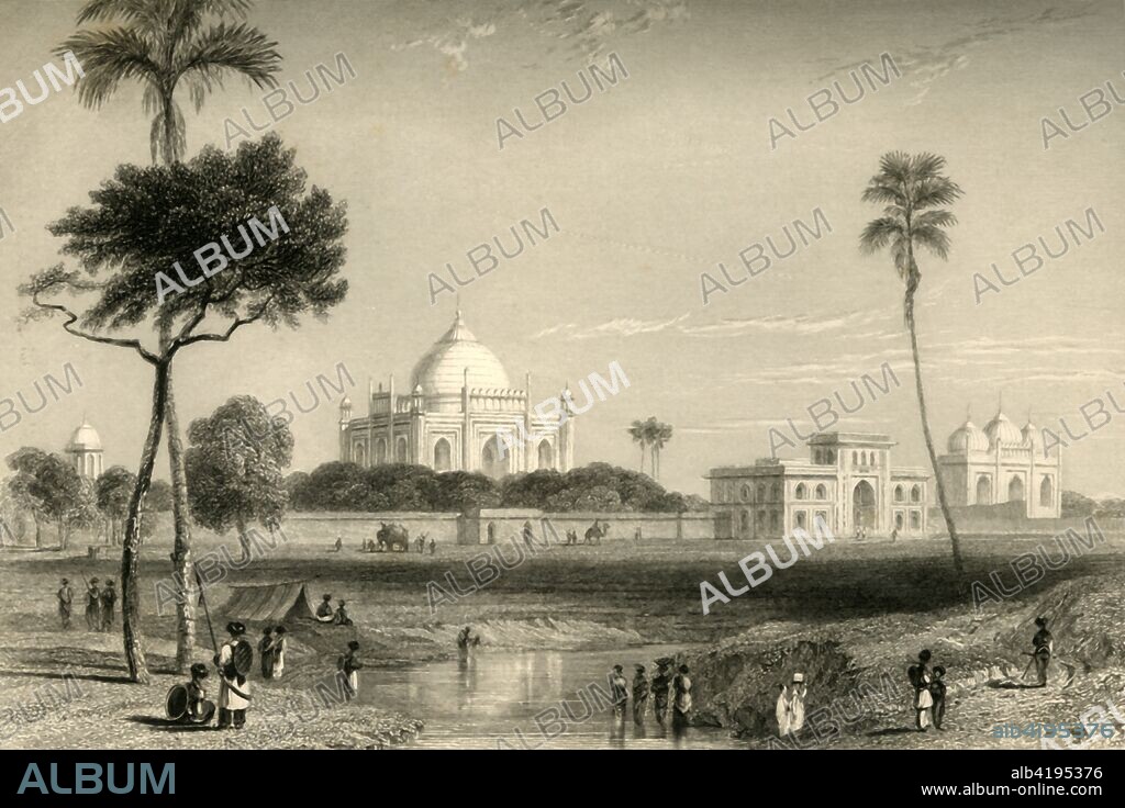 'Mausoleum of Sufter Jung, Delhi', 1835. From "The Oriental Annual, or Scenes in India", by William Daniell, R.A. [Bull and Churton, London, 1835].