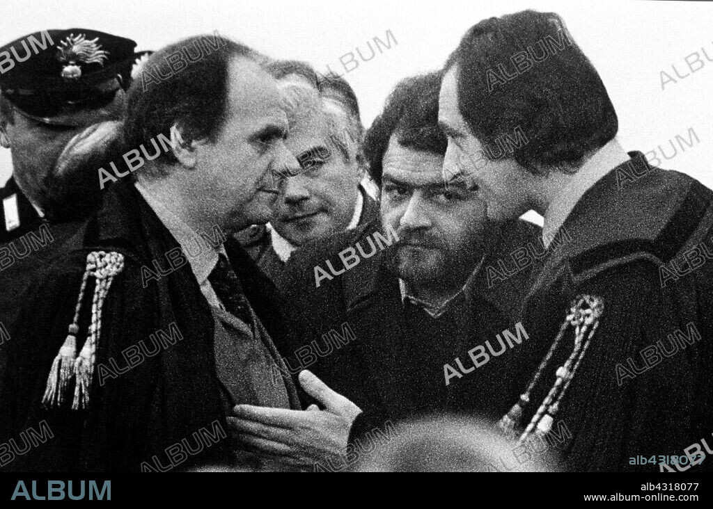 Franco Freda And Giovanni Ventura During The Trial Of The Piazza Fontana Massacre. 1972.