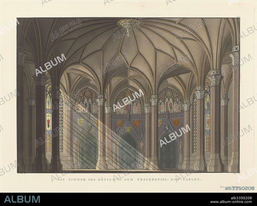 KARL FRIEDRICH SCHINKEL. Stage design for the tragedy Don Carlos by Friedrich Schiller.