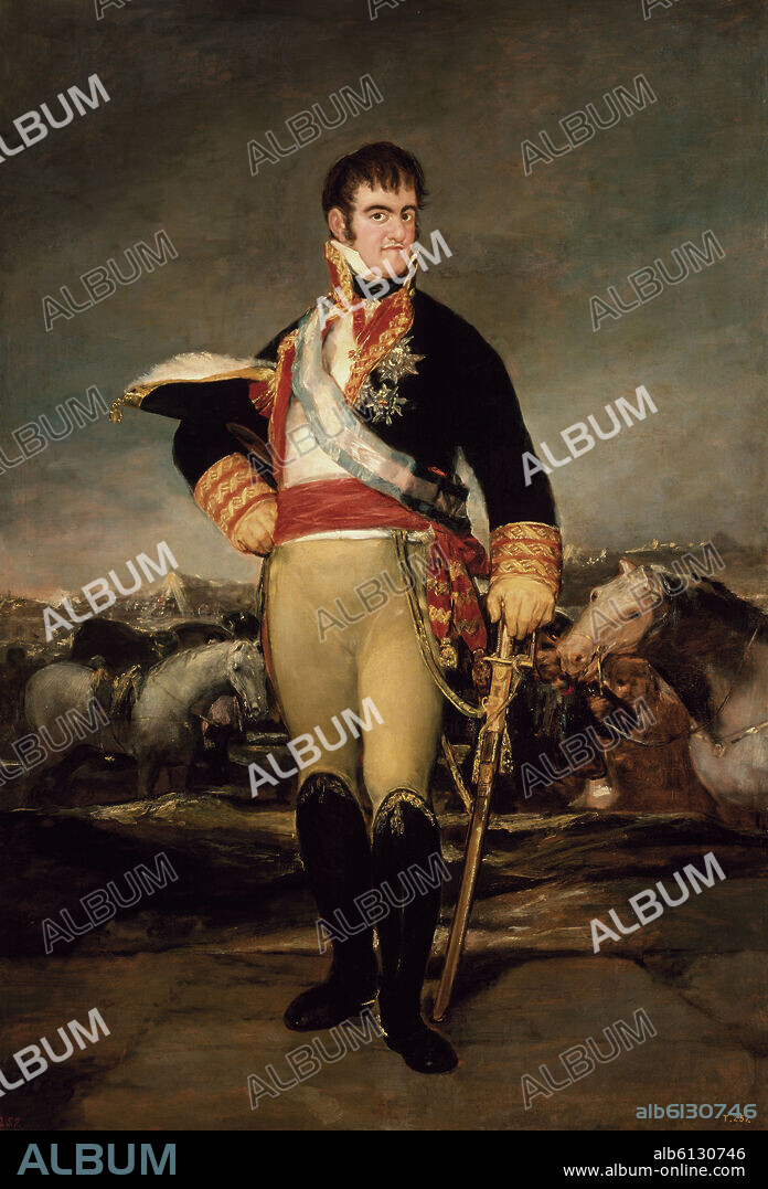 FRANCISCO DE GOYA. 'Fernando VII at Camp', ca. 1815, Oil on canvas, 207 cm x 140 cm, P00724.