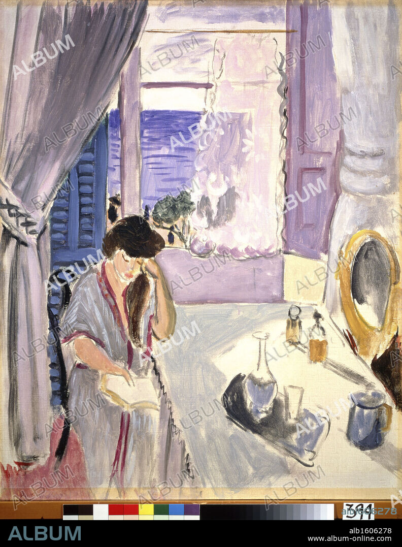 Woman Reading at a Dressing Table by Henri Matisse, 1919, 1869-1954, USA, Pennsylvania, Merion, Barnes Foundation.