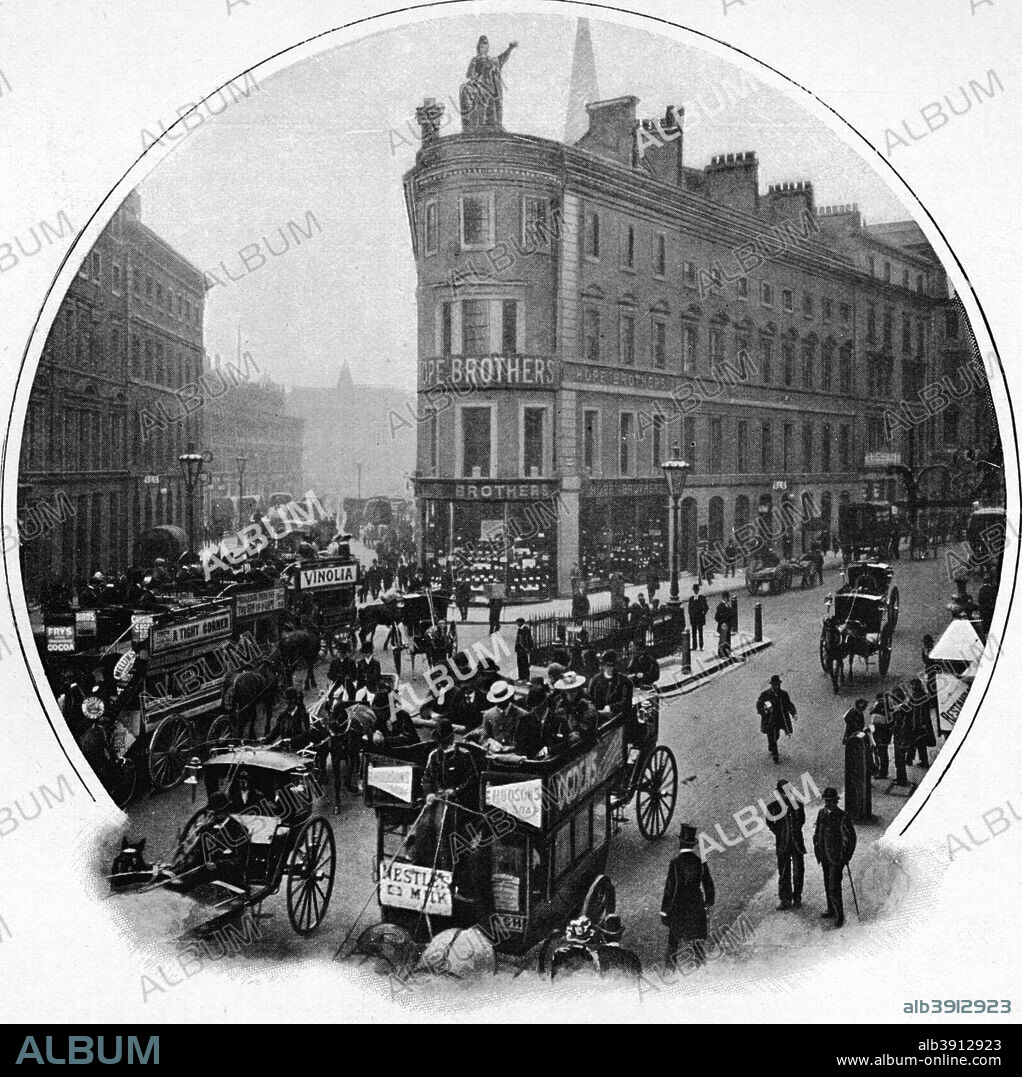 Queen Victoria Street (junction with Cannon Street), City of London, c1903 (1903). From Living London, Vol. II, by George R. Sims. [Cassell and Company, Limited, London, Paris, New York & Melbourne, 1903].