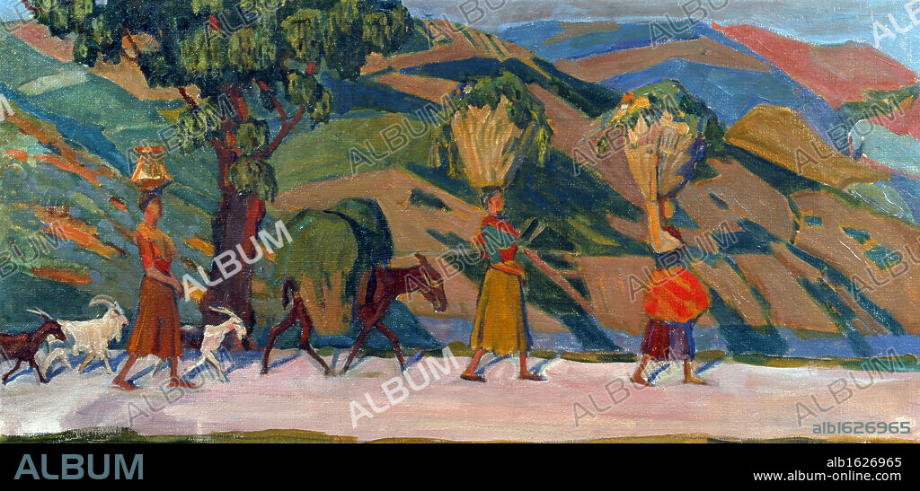 Russia, Vologda regional picture gallery, On Sabinsky Mountain by Nikolay Pavlovich Ulyanov, oil on canvas, 1909, (1875-1949).