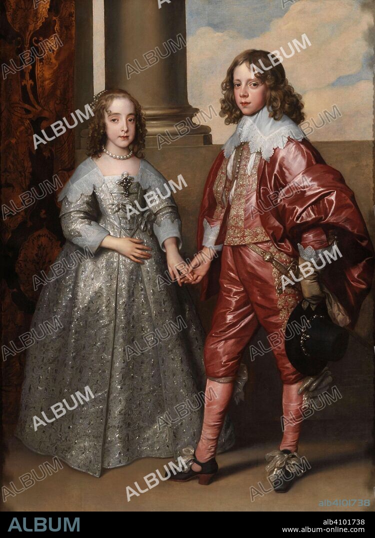 ANTHONY VAN DYCK. William II, Prince of Orange, and his Bride, Mary Stuart. The Future Stadholder Willem II (1626-1650), Prince of Orange, and his Bride Princess Mary Stuart (1631-1660), Daughter of Charles I of England. Dating: 1641. Measurements: h 182.5 cm × w 142 cm.