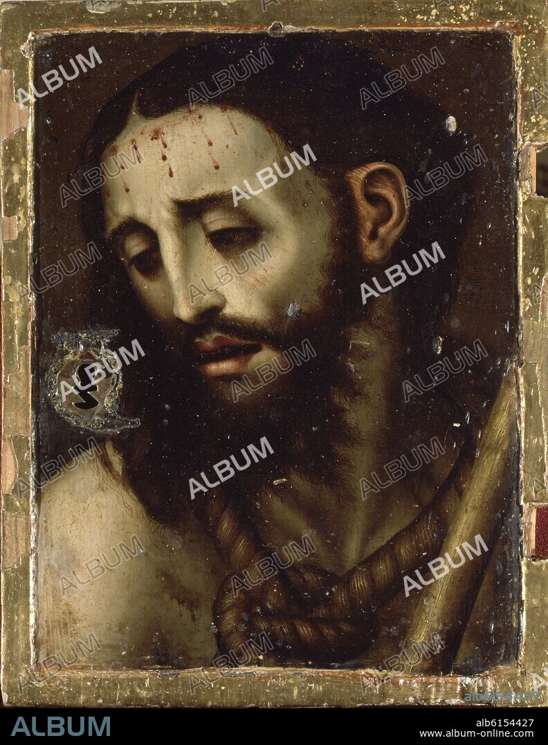 LUIS DE MORALES 1510/1586 EL DIVINO MORALES. ECCE HOMO - PINTURA EN LA PUERTA DE UN SAGRARIO DE LA CATEDRAL DE AVILA - SIGLO XVI.