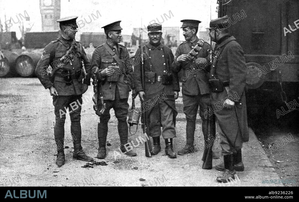 ''L'Armee Britannique; Rouen est, en France, la premiere base de l'armee Britannique et restera une de ses bases principales. From "L'Album de la Guerre 1914-1919, Volume I" [L'Illustration, Paris, 1924].