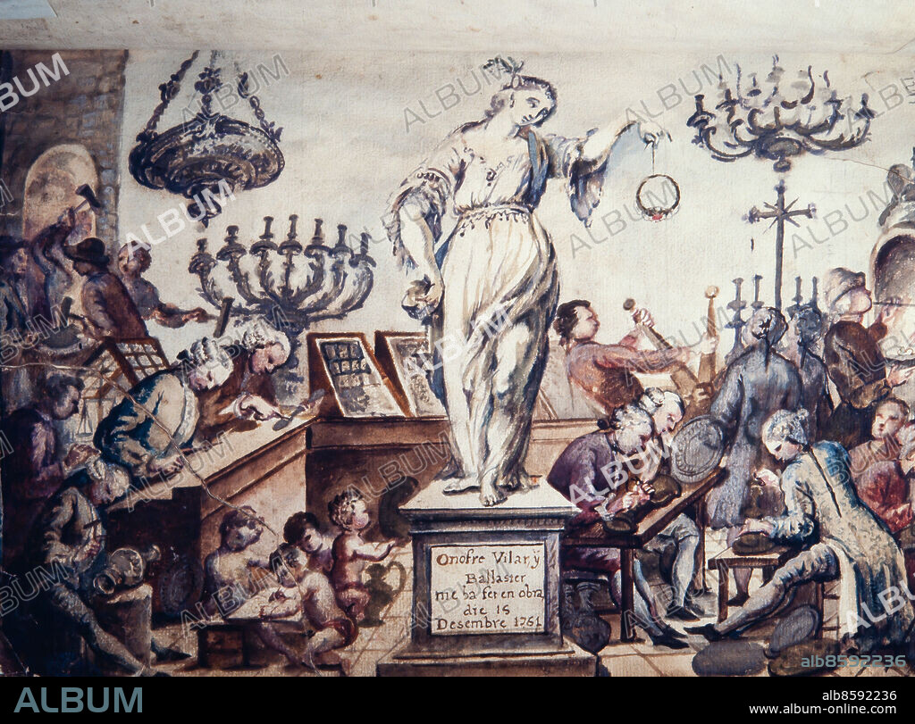 Libro de pasantías de Onofre Vila, taller de platería. 1761, siglo XVIII. Museo de Historia de la ciudad de Barcelona, Barcelona.