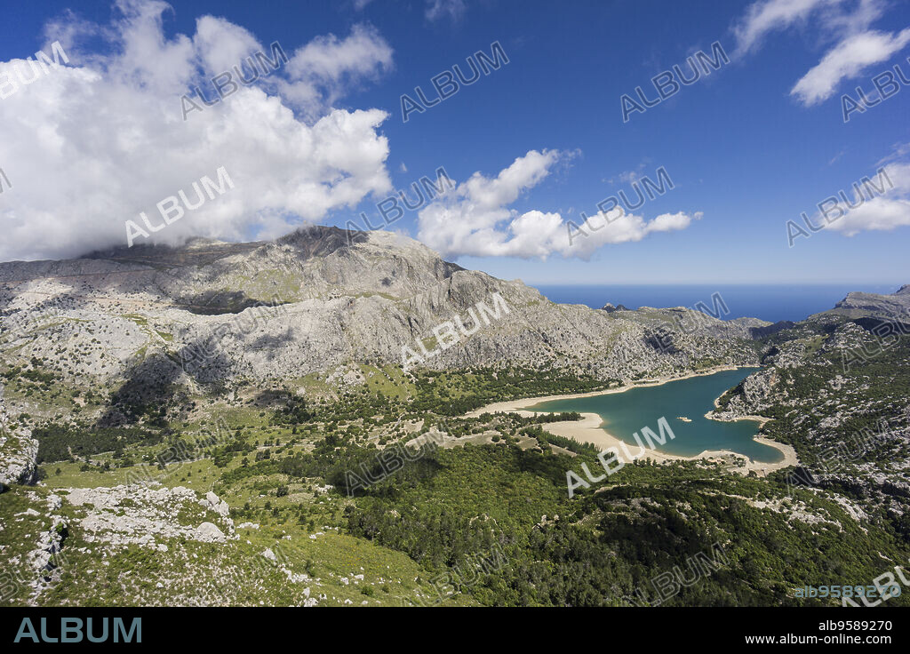 reservoir of Gorg Blau and Puig Major, the highest of the island of Mallorca point, 1445 meters above sea level, Sierra de Tramuntana, municipality of Escorca,Mallorca, balearic islands, spain, europe.