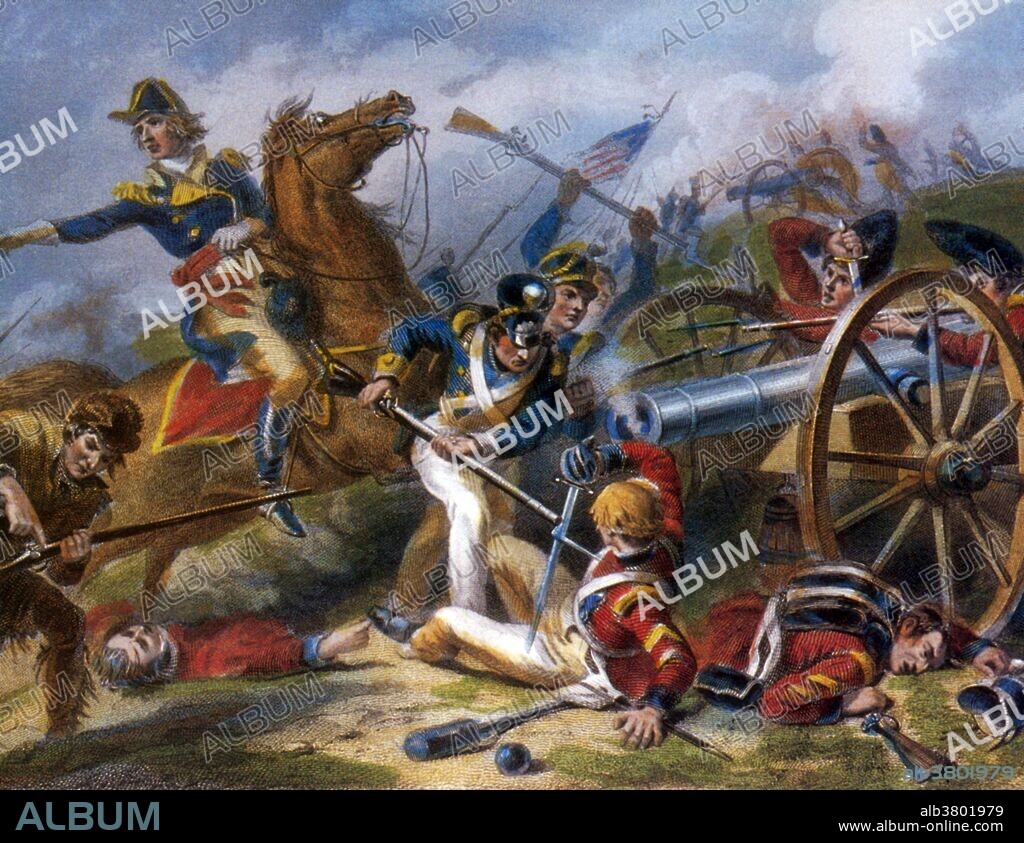 The Battle of Chippawa (sometimes incorrectly spelled Chippewa) was a victory for the United States Army in the War of 1812, during an invasion of Upper Canada along the Niagara River on July 5, 1814. The Battle of Chippawa, and the subsequent Battle of Lundy's Lane, proved that American regular units could hold their own against British regulars if properly trained and well led. It is generally considered that Riall, although misled as to the strength of the American forces and their quality advanced overconfidently, and his mistaken tactics led to the heavy British casualties. The 25th Infantry was later combined with the 27th, 29th and 37th Infantry Regiments to form the 6th Infantry Regiment. The 6th Infantry's motto is "Regulars, by God" from this battle. No artist credited.