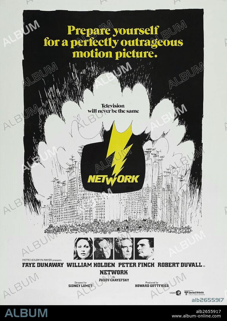 Poster of NETWORK, 1976, directed by SIDNEY LUMET. Copyright UNITED ARTISTS.