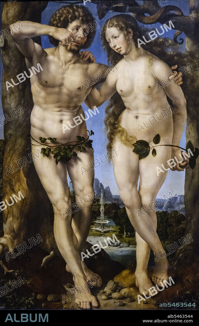 Jan Gossaert (Jean Gossart), Adam and Eve, oil on wood, National Gallery, London, England, Great Britain.