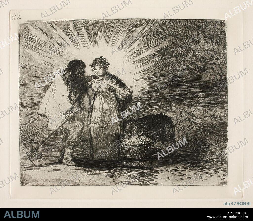 Francisco de Goya y Lucientes / 'Esto es lo verdadero'. 1814 - 1815. Aguafuerte, Aguatinta, Bruñidor, Punta seca sobre papel continuo crema, 177 x 219 mm.