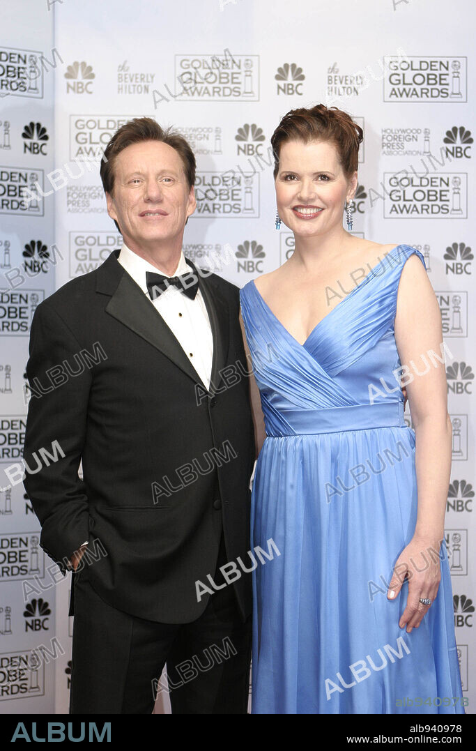Jan 15, 2007; Beverly Hills, CA, USA; Golden Globes 2007: JAMES WOODS and GEENA DAVIS in the pressroom at the 64th Annual Golden Globe Awards, held at the Beverly Hilton Hotel. Mandatory Credit: Photo by David Wakeling / ZUMA Press. (©) Copyright 2007 by Fotos International. 15/01/2007