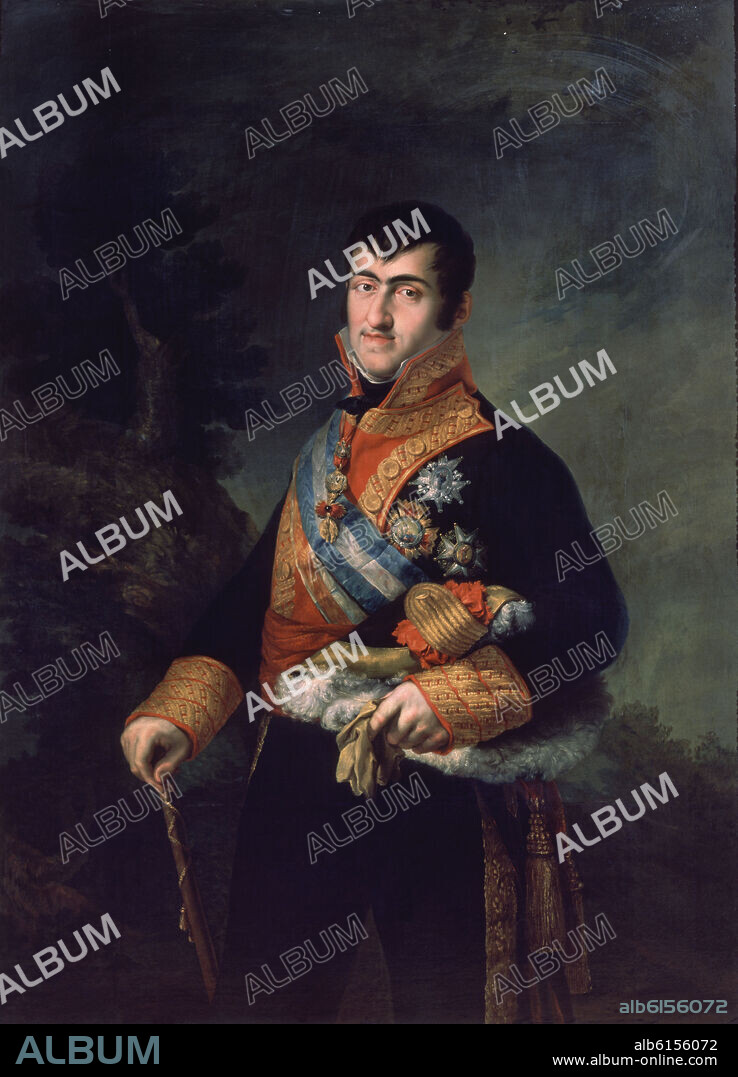 VICENTE LOPEZ PORTAÑA. RETRATO DE FERNANDO VII - SIGLO XIX.