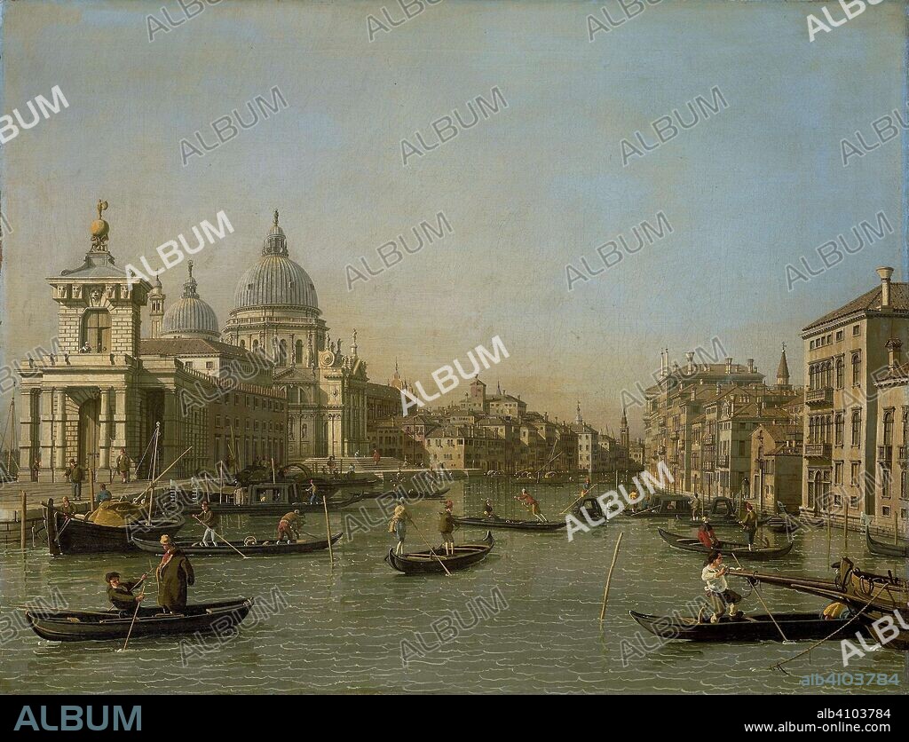 CANALETTO (WORKSHOP OF). Entrance to the Grand Canal near the Punta della Dogana and Santa Maria della Salute. Dating: 1730 - 1745. Measurements: h 61 cm × w 79.5 cm; d 8.5 cm.