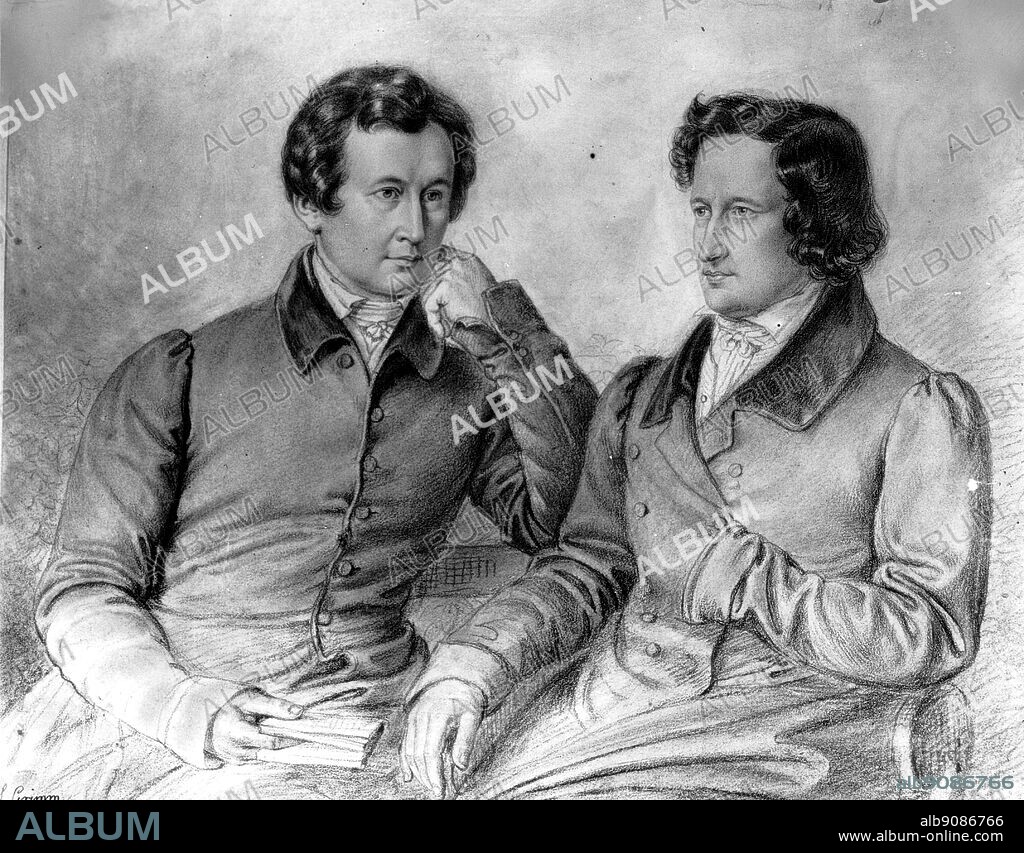Jacob and Wilhelm Grimm. Drawing by their younger brother Ludwig Emil Grimm.