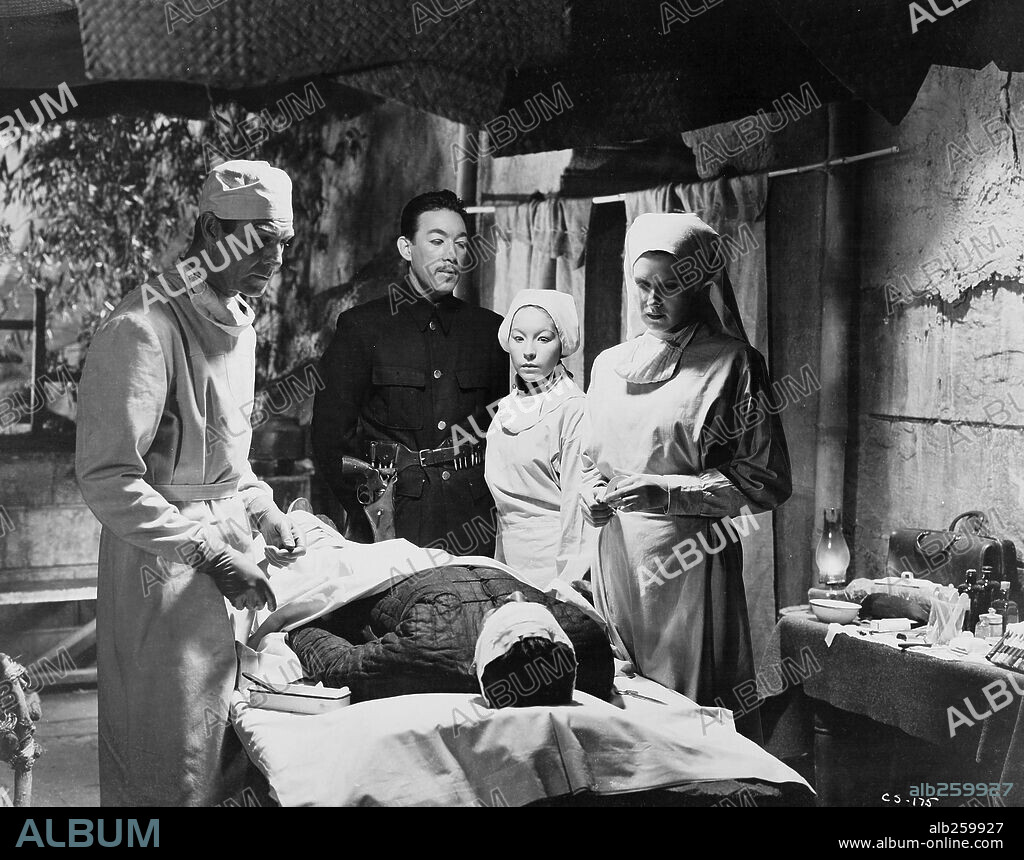 ANTHONY QUINN in CHINA SKY, 1945, directed by RAY ENRIGHT. Copyright RKO.