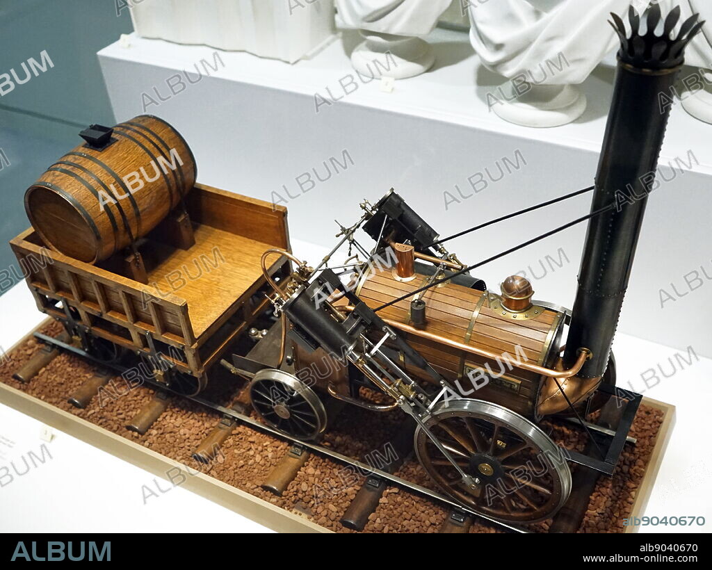Example of the Stephenson's Rocket, an early steam locomotive designed by Robert Stephenson (1803-1859) an early railway engineer. Dated 19th Century.