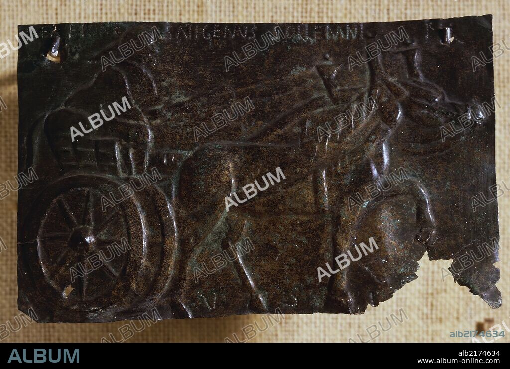 Ex voto dedicated to Epona, the goddess of horses, by Satigenus son of Solemnis, artefact uncovered in Alesia, France. Gallo-Roman Civilisation.