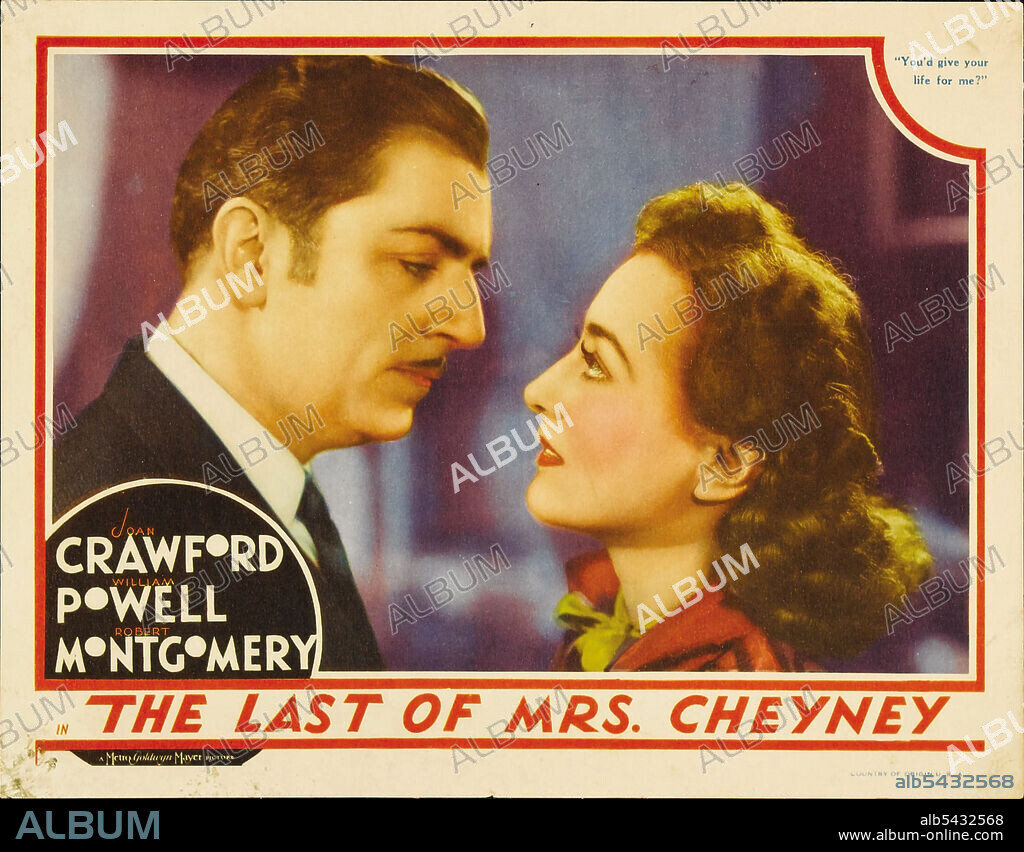 JOAN CRAWFORD et WILLIAM POWELL dans LA FIN DE MADAME CHEYNEY, 1937 (THE LAST OF MRS. CHEYNEY), réalisé par RICHARD BOLESLAWSKI. Copyright M.G.M.